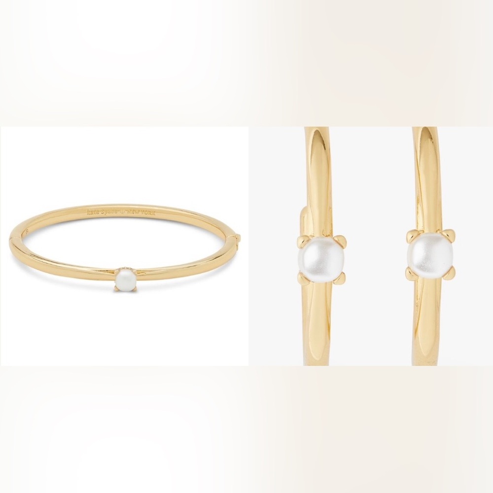 Kate Spade Gold Hoop Earrings and Bracelet Set